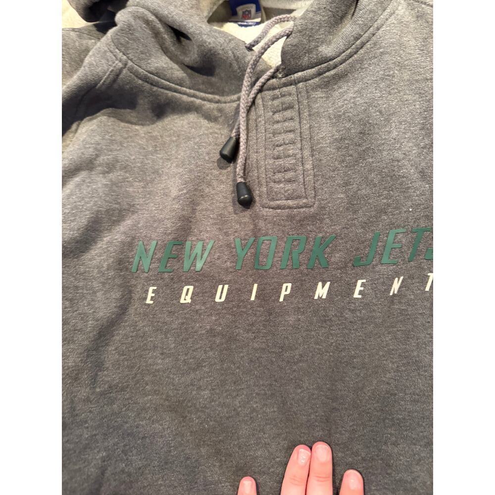 Vintage New York Jets Reebok NFL Equipment Large Hoodie Adjustable Hem - Picture 2 of 4